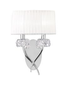 Loewe Polished Chrome-White Wall Lights Mantra Armed Wall Lights